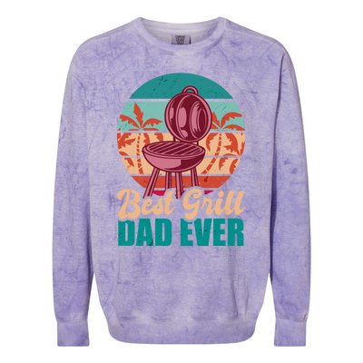 Best Grill Dad Ever For Father's Day Gift Colorblast Crewneck Sweatshirt