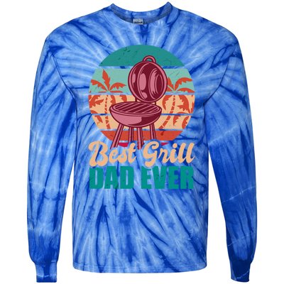 Best Grill Dad Ever For Father's Day Gift Tie-Dye Long Sleeve Shirt