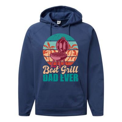 Best Grill Dad Ever For Father's Day Gift Performance Fleece Hoodie