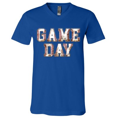 Baseball Game Day Cute Gift V-Neck T-Shirt