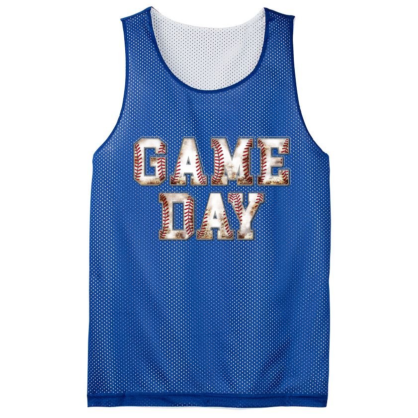 Baseball Game Day Cute Gift Mesh Reversible Basketball Jersey Tank