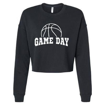 Basketball Game Day Basketball Mom Life Game Day Cropped Pullover Crew