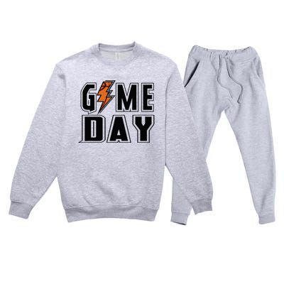 Basketball Game Day Lightning Team Basketball Premium Crewneck Sweatsuit Set