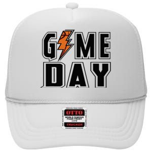 Basketball Game Day Lightning Team Basketball High Crown Mesh Back Trucker Hat