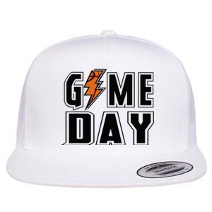 Basketball Game Day Lightning Team Basketball Flat Bill Trucker Hat