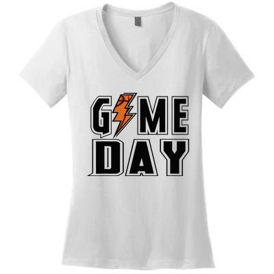 Basketball Game Day Lightning Team Basketball Women's V-Neck T-Shirt