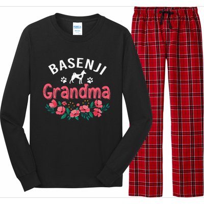 Basenji Grandma Dog Gifts Funny Cute Dog Lover Christmas Mom Long Sleeve Pajama Set