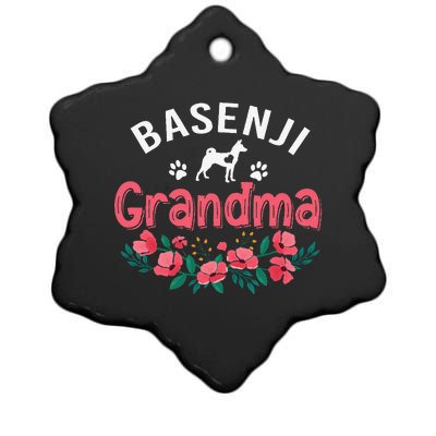 Basenji Grandma Dog Gifts Funny Cute Dog Lover Christmas Mom Ceramic Star Ornament