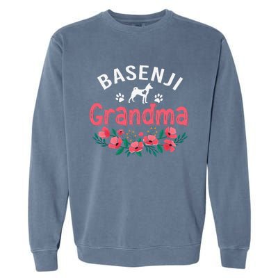 Basenji Grandma Dog Gifts Funny Cute Dog Lover Christmas Mom Garment-Dyed Sweatshirt