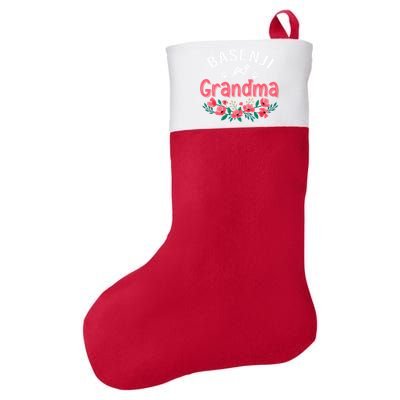 Basenji Grandma Dog Gifts Funny Cute Dog Lover Christmas Mom Felt Holiday Christmas Stocking