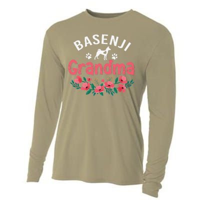 Basenji Grandma Dog Gifts Funny Cute Dog Lover Christmas Mom Cooling Performance Long Sleeve Crew