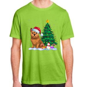 Brussels Griffon Dog Xmas Tree Lights Reindeer Hat Christmas Adult ChromaSoft Performance T-Shirt