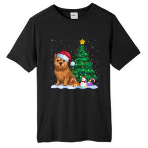 Brussels Griffon Dog Xmas Tree Lights Reindeer Hat Christmas Tall Fusion ChromaSoft Performance T-Shirt