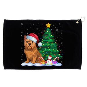 Brussels Griffon Dog Xmas Tree Lights Reindeer Hat Christmas Grommeted Golf Towel