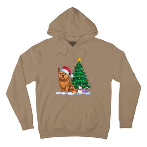 Brussels Griffon Dog Xmas Tree Lights Reindeer Hat Christmas Hoodie