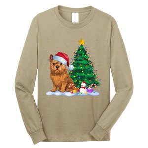 Brussels Griffon Dog Xmas Tree Lights Reindeer Hat Christmas Long Sleeve Shirt