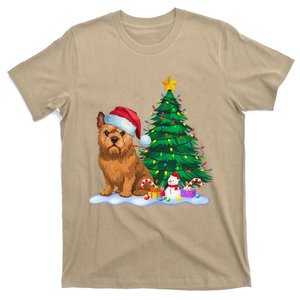 Brussels Griffon Dog Xmas Tree Lights Reindeer Hat Christmas T-Shirt