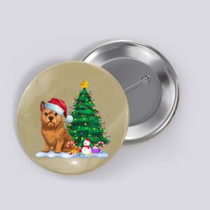 Brussels Griffon Dog Xmas Tree Lights Reindeer Hat Christmas Button