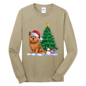 Brussels Griffon Dog Xmas Tree Lights Reindeer Hat Christmas Tall Long Sleeve T-Shirt