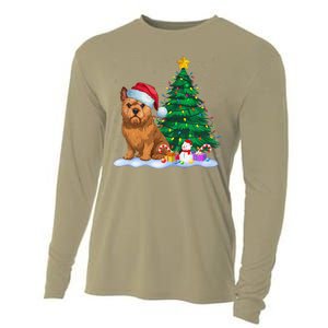 Brussels Griffon Dog Xmas Tree Lights Reindeer Hat Christmas Cooling Performance Long Sleeve Crew