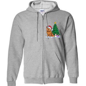 Brussels Griffon Dog Xmas Tree Lights Reindeer Hat Christmas Full Zip Hoodie