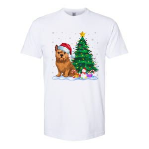 Brussels Griffon Dog Xmas Tree Lights Reindeer Hat Christmas Softstyle CVC T-Shirt