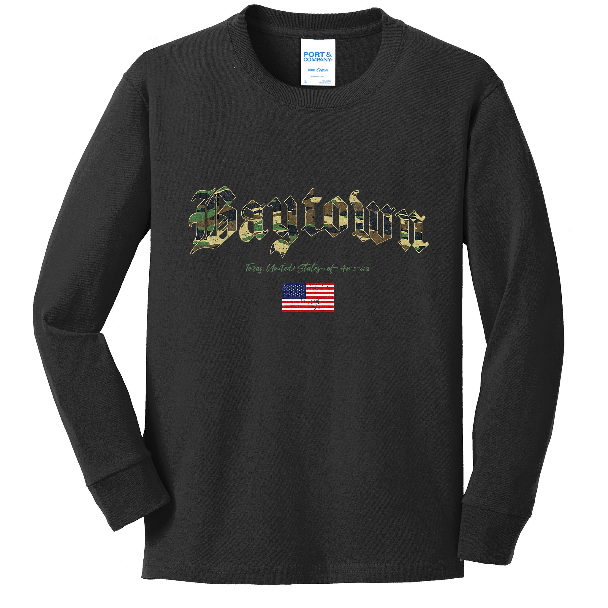 Bryan Gothic Design Camouflage Version Kids Long Sleeve Shirt