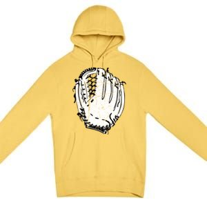 Baseball Glove Design Sports Player Catcher Pitcher Team Fan Gift Premium Pullover Hoodie