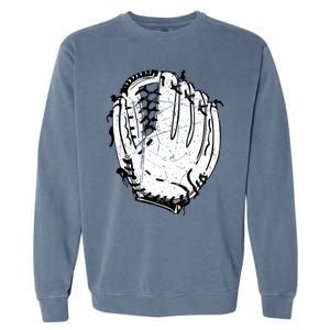 Baseball Glove Design Sports Player Catcher Pitcher Team Fan Gift Garment-Dyed Sweatshirt