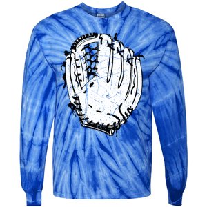 Baseball Glove Design Sports Player Catcher Pitcher Team Fan Gift Tie-Dye Long Sleeve Shirt