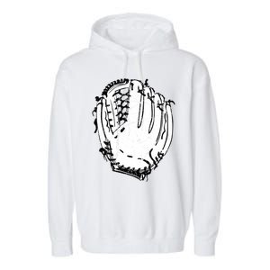 Baseball Glove Design Sports Player Catcher Pitcher Team Fan Gift Garment-Dyed Fleece Hoodie