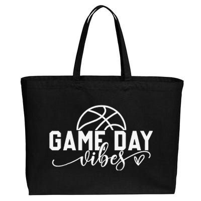 Basketball Game Day Vibes Basketball Mom Life Game Day Cotton Canvas Jumbo Tote