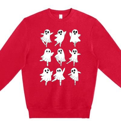 Ballet Ghost Dancing Dancer Dance Teacher Halloween Premium Crewneck Sweatshirt