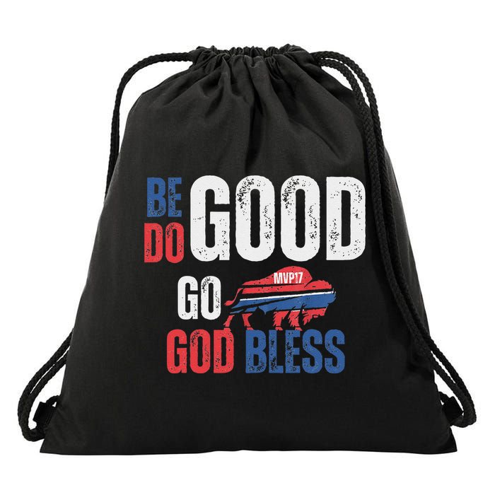 Be Good Do Good God Bless Go Buffalo Drawstring Bag