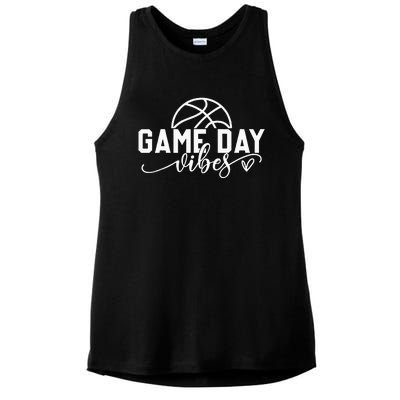 Basketball Game Day Vibes Basketball Mom Life Game Day Ladies PosiCharge Tri-Blend Wicking Tank