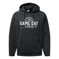 Basketball Game Day Vibes Basketball Mom Life Game Day Performance Fleece Hoodie