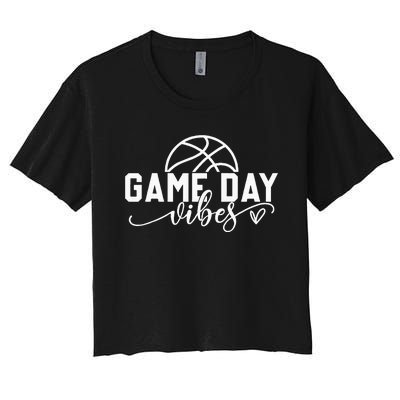 Basketball Game Day Vibes Basketball Mom Life Game Day Women's Crop Top Tee