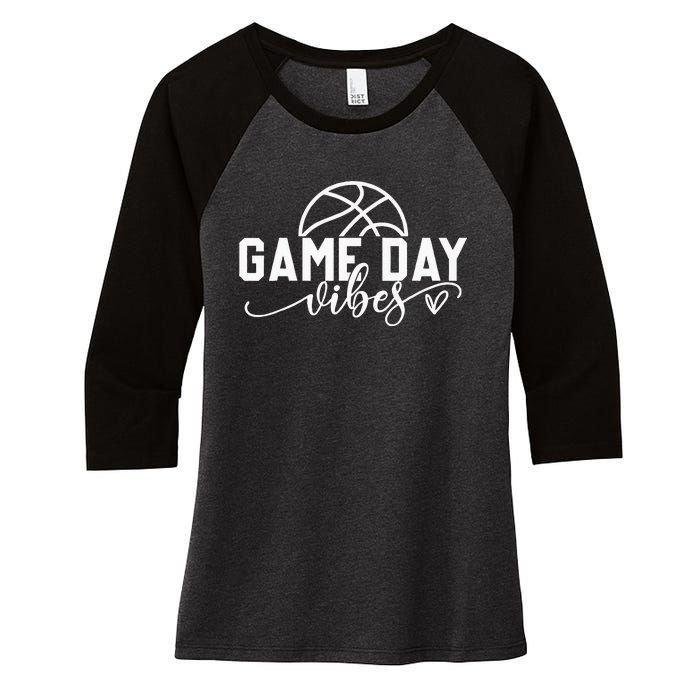 Basketball Game Day Vibes Basketball Mom Life Game Day Women's Tri-Blend 3/4-Sleeve Raglan Shirt