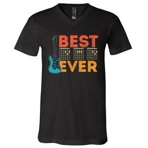 Best Guitar Dad Ever Chords Best Dad Guitar Guitar Dad V-Neck T-Shirt