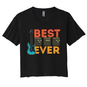 Best Guitar Dad Ever Chords Best Dad Guitar Guitar Dad Women's Crop Top Tee