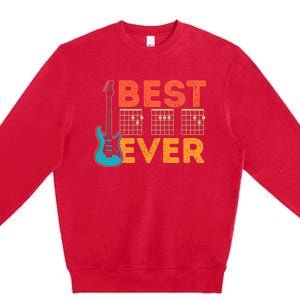 Best Guitar Dad Ever Chords Best Dad Guitar Guitar Dad Premium Crewneck Sweatshirt