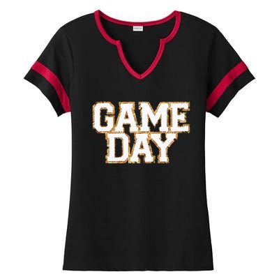 Baseball Game Day Gift Ladies Halftime Notch Neck Tee