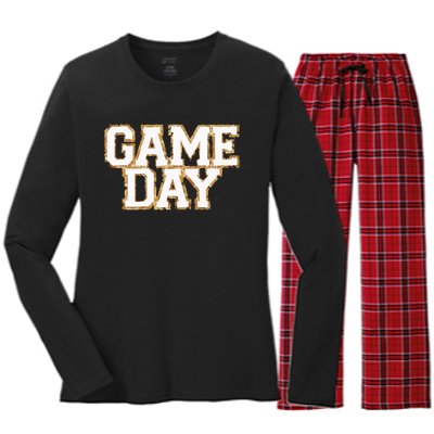 Baseball Game Day Gift Women's Long Sleeve Flannel Pajama Set 