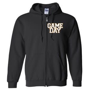 Baseball Game Day Gift Full Zip Hoodie