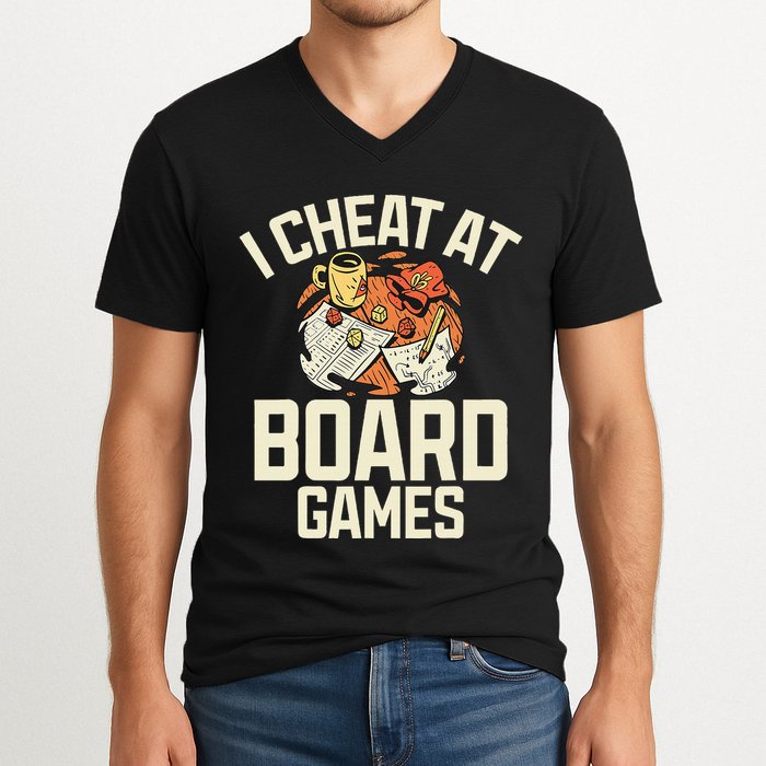 Board Games Dice Design For Tabletop Player Game Night Host V-Neck T-Shirt