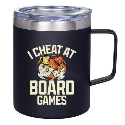 Board Games Dice Design For Tabletop Player Game Night Host 12oz Stainless Steel Coffee Mug