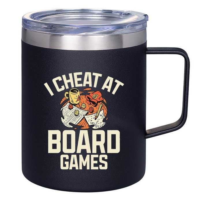 Board Games Dice Design For Tabletop Player Game Night Host 12oz Stainless Steel Coffee Mug