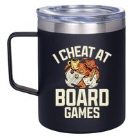 Board Games Dice Design For Tabletop Player Game Night Host 12oz Stainless Steel Coffee Mug