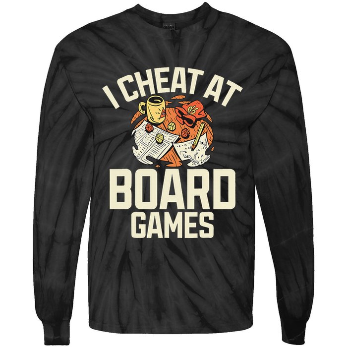 Board Games Dice Design For Tabletop Player Game Night Host Tie-Dye Long Sleeve Shirt