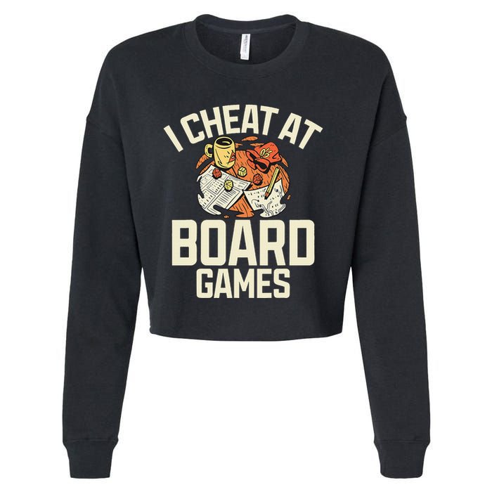 Board Games Dice Design For Tabletop Player Game Night Host Cropped Pullover Crew